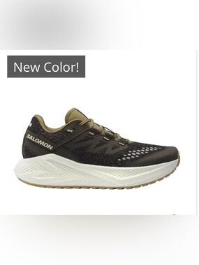 NWOT Salomon Men's Aero Glide GRVL Olive Green and Black Trail Running Shoe